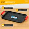 Plaque Griller Induction Antiadhésive Titane 43x25 Fonte d'Aluminium sans PFOA Briebe Black Titanium Noir