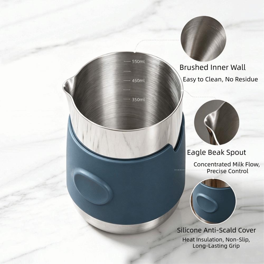 Stainless Steel Milk Frothing Pitcher Anti‑scald Espresso Milk Jug Kitchen