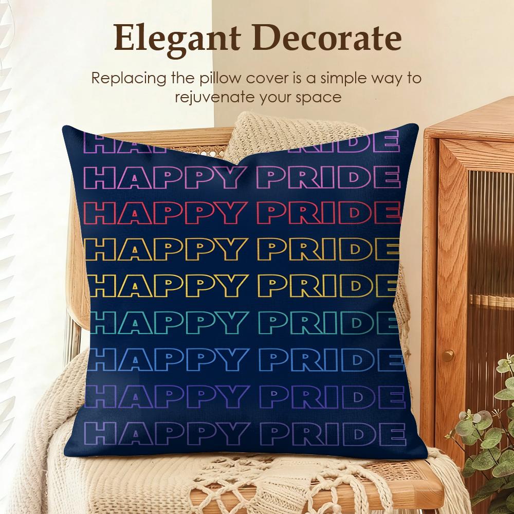 Cool Lgbt Pattern Cushion Cover Natural Linen Organic Fabric DoubleSided Printing Sofa Home Decor Gift Pillow Case