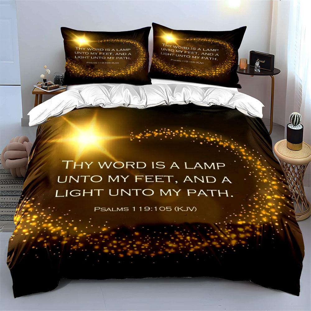 Набор для духовного руководства и вдохновения Декор для спальни детей и взрослых, Изысканный трехкомпонентный комплект постельного белья в подарок