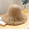 Новая модная женская шляпа, роскошная повседневная веревка с бантом, украшение, элегантная защита от солнца, пляжный уличный стиль, универсальная соломенная шляпа