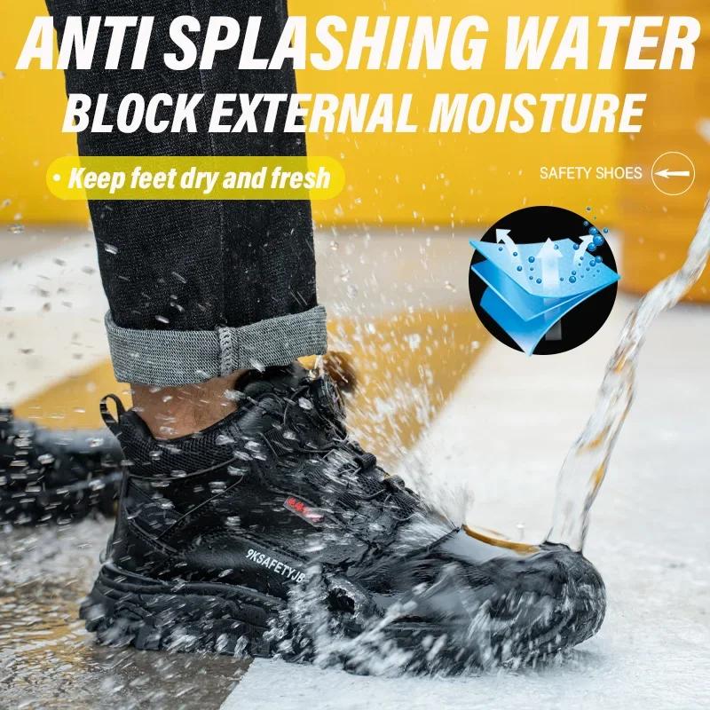 Новая Мода Изолированные 6 кВ Обувь для Защиты Труда Кожаная Рабочая Защитная Обувь для Мужчин Неразрушимые Водонепроницаемые Мужские Ботинки