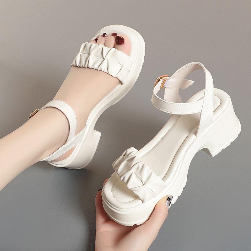 Повседневные универсальные босоножки на толстом каблуке с толстой подошвой для женщин Летние уличные сандалии