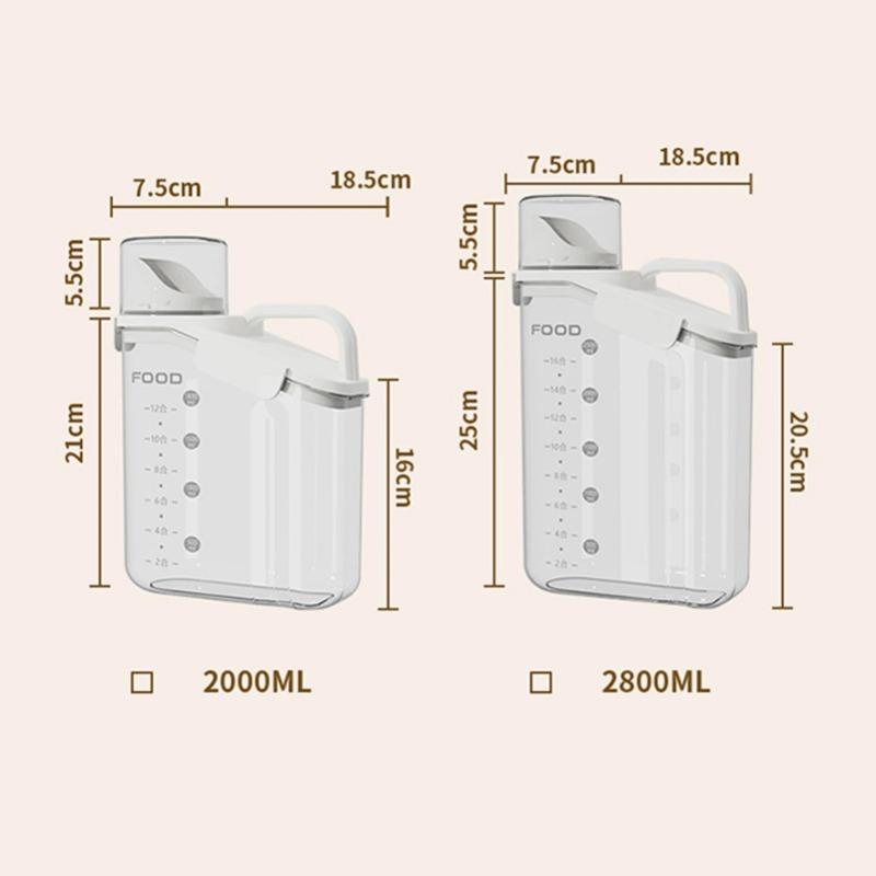 Зерновые контейнеры Герметичные емкости Защищенные от насекомых герметичные банки Градуированные бочки для риса для зерна, бобов Кухонные прозрачные емкости для хранения