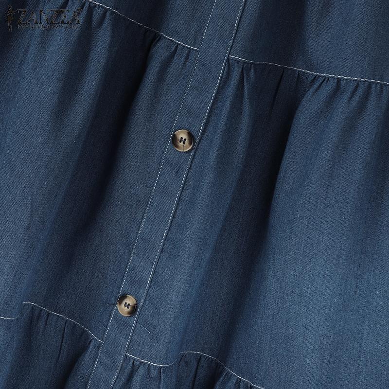 ZANZEA Женские повседневные свободные длинные юбки с эластичной резинкой на талии