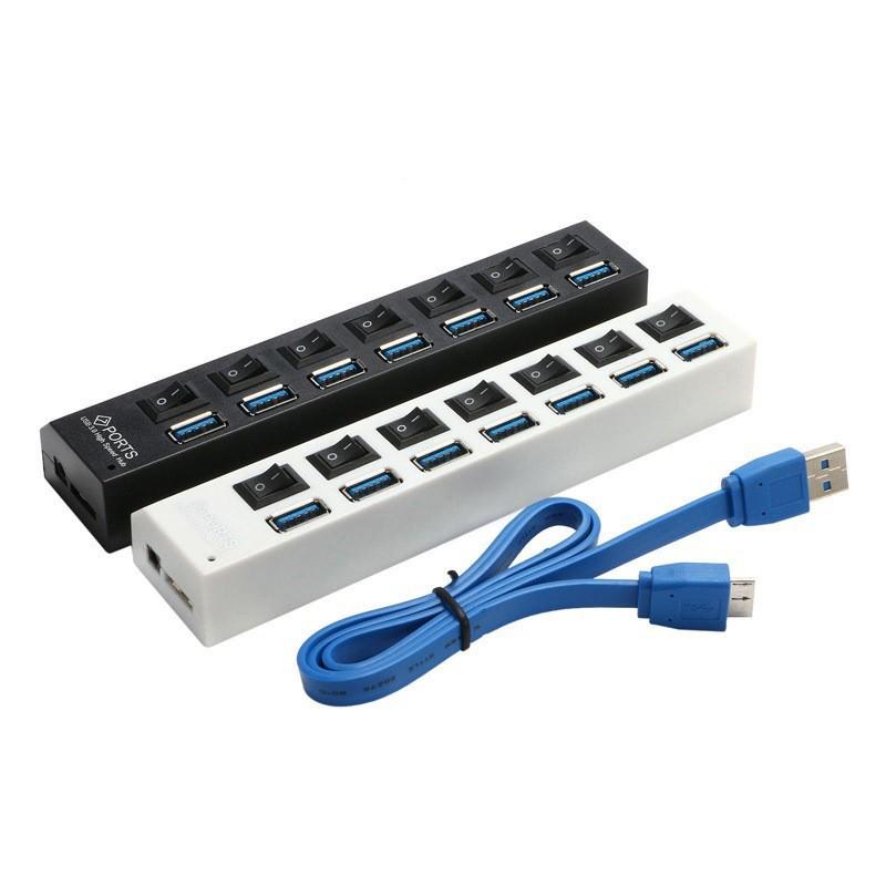 Высокоскоростной 7-портовый USB 3.0 концентратор с выключателем питания