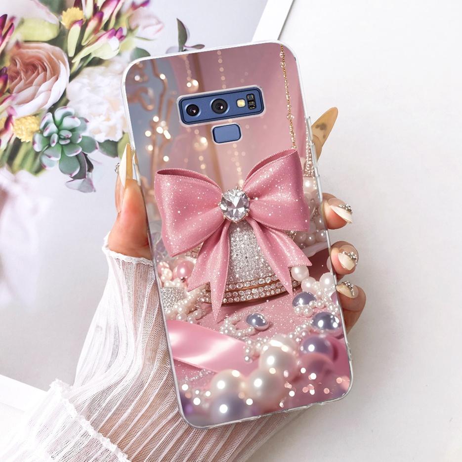 For Samsung Galaxy Note 9 Case SM-N960F Luxury Flower Butterfly Painted Cover Soft Slim Phone Case For Samsung Note 9 Note9 Bags