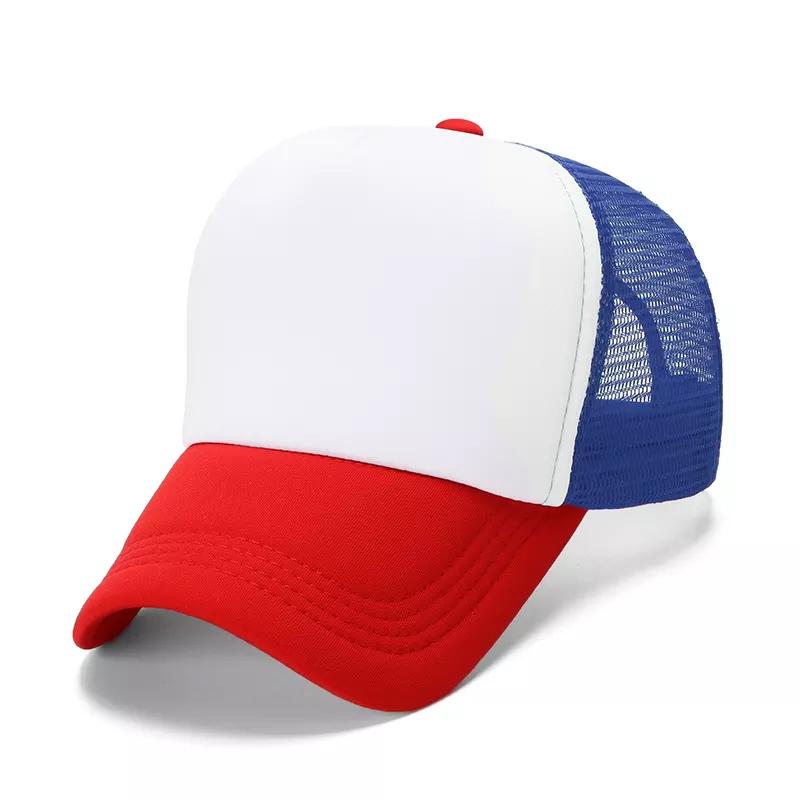 OEM 5 Panel Sport Cap Gorras Foam Mesh Trucker Hat Custom Logo Design Pattern 3D Embroidery Sublimation Print Promotional Hat