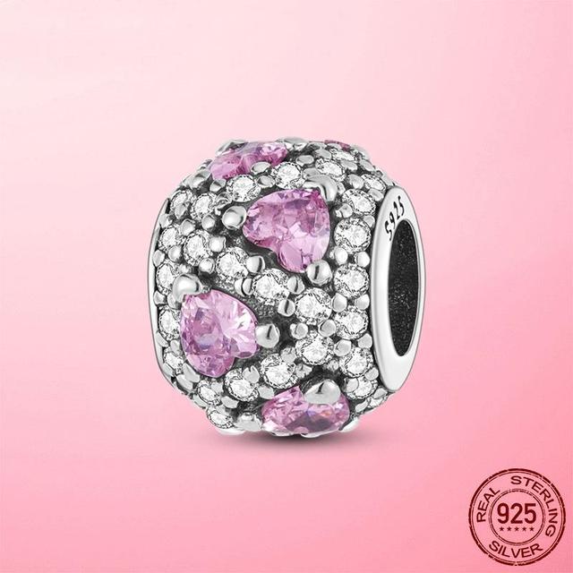 925 Sterling Silver O Pendant Love Heart Snake CZ Clip Charm Beads Fit Original Women Bracelet Bangle Silver 925 Jewelry