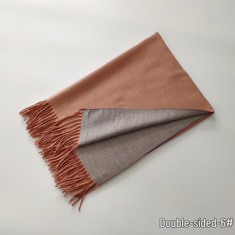 Осень/Зима 2024 Двусторонний красный шарф из имитации кашемира - Однотонный, Теплая шаль для женщин, Европейский и американский стиль.