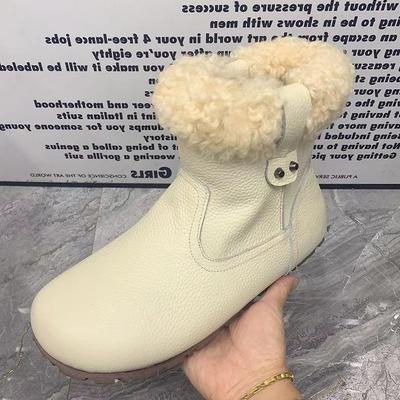 Женские ботинки Водонепроницаемые зимние ботинки Большого размера Повседневные плоские ботильоны Нескользящие Теплые с мехом Зимняя женская обувь Модные кожаные ботинки