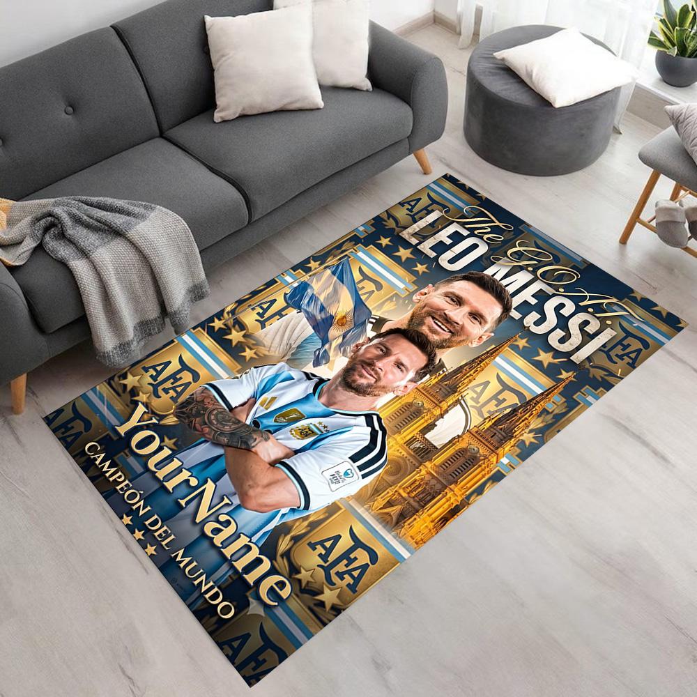 Messi Customizable Name Floor Rug Office Rug Design for Living Rooms Game Room Study room Foyer Antislip Carpet Office home decor