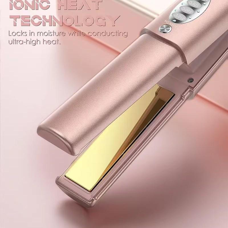 "2024 Титановый беспроводной выпрямитель и плойка для волос": Перезаряжаемый от USB, Портативный, Двойного назначения."
