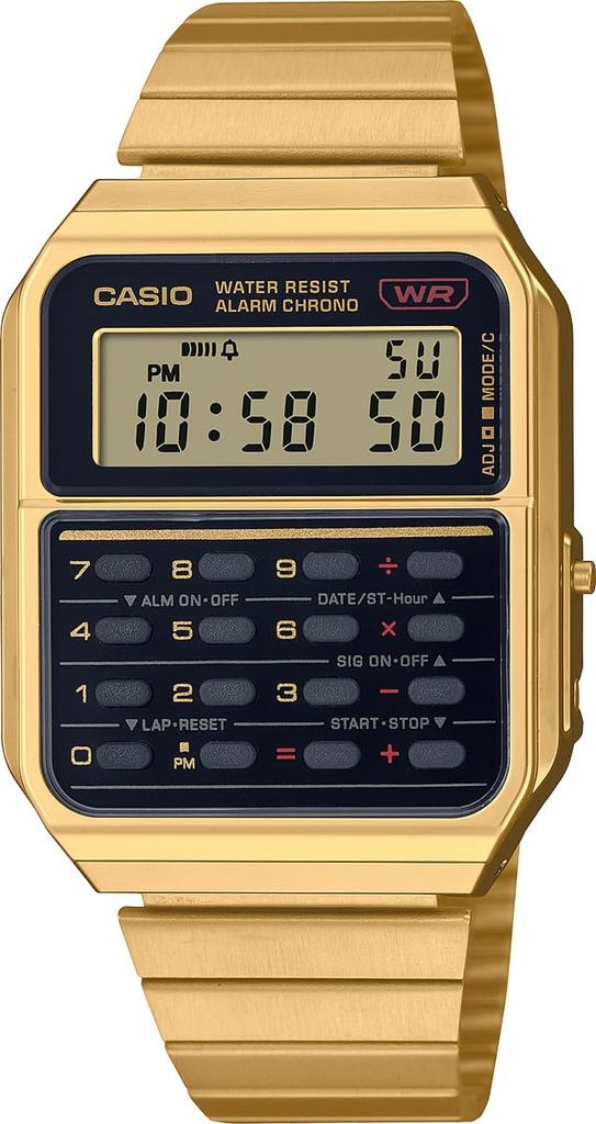 Casio Vintage Series Digital Watch with Calculation Function Unisex Metal Band Gold Overseas Model [Casio] 8-Digit CA-500WEG-1A [Item]