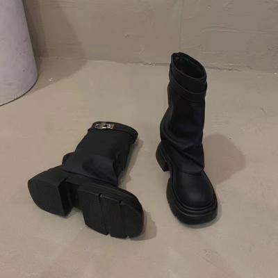 Ретро юбка ботинки мартин женские универсальные повседневные британский стиль толстая подошва ботинки с голенищем женские 2025 осень и зима новые модели