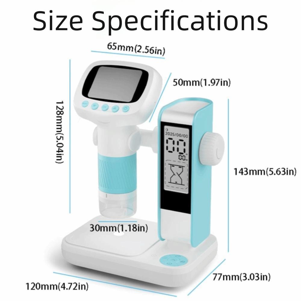 1000X Magnification Handheld Microscope 2Inch Screen Builtin Camera Screen Microscope Eye Protections High-definition