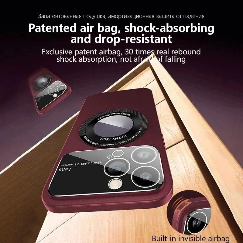 Модный матовый чехол для телефона Magsafe для iPhone 15 14 13 12 11 Pro Max Plus, магнитный защитный чехол для объектива камеры с беспроводной зарядкой