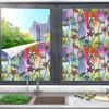 Colorful Flower Window Film Privacy Static Cling Non Adhesive Film Stained Glass Vinyl Film Sun Blocking Window Sticker Decoration