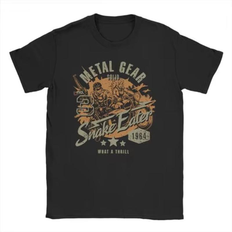 2025 Мужская Женская Футболка MGS1 Solid Snake Игра Metal Gear Хлопковый Топ Смешная Футболка с Коротким Рукавом и Круглым Вырезом Классическая Футболка