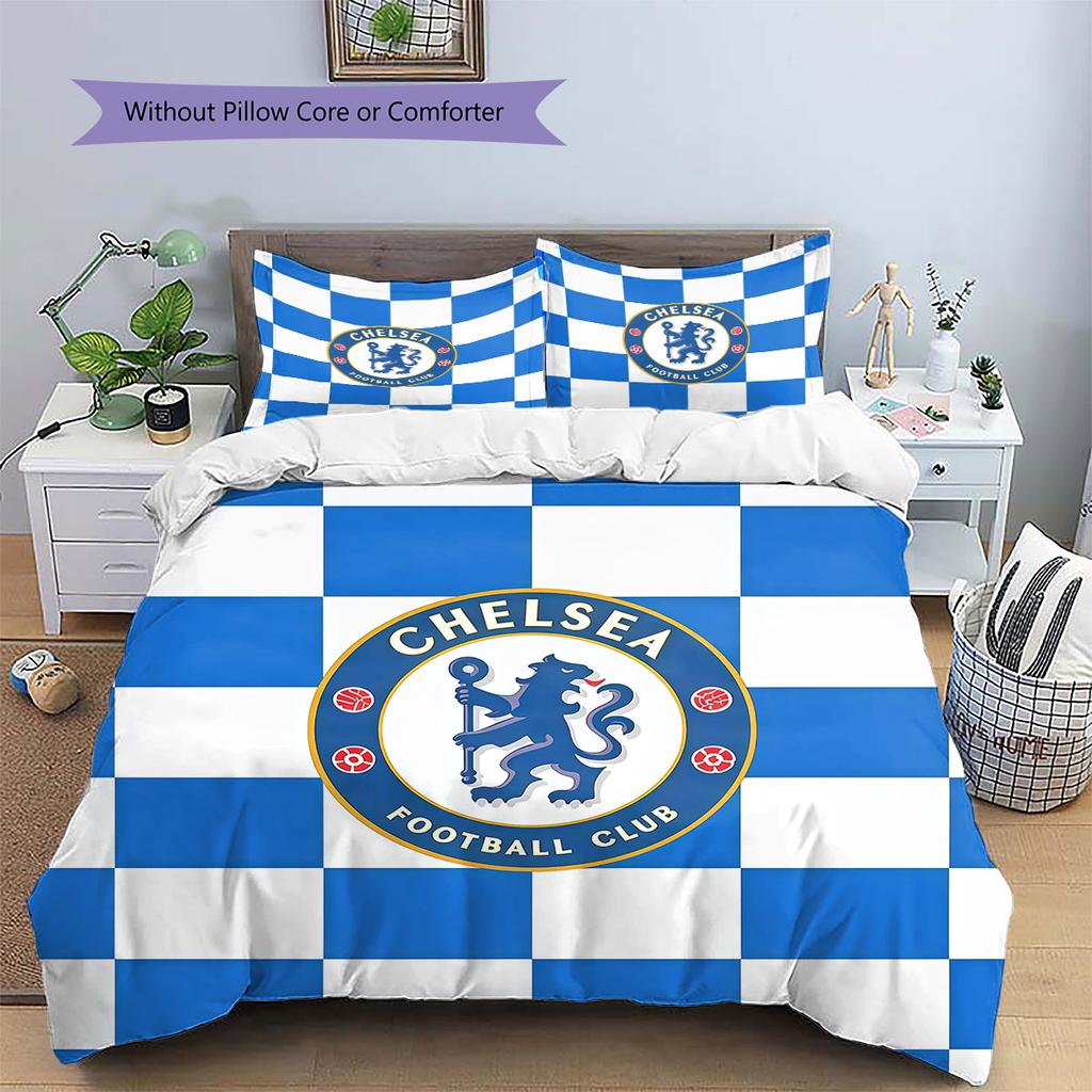 Chelsea F Pattern Bedding,Quilt Set Quilt Cover Pillowcase Home Birthday Gift(1 * duvet cover + 2 * pillowcase, without core)