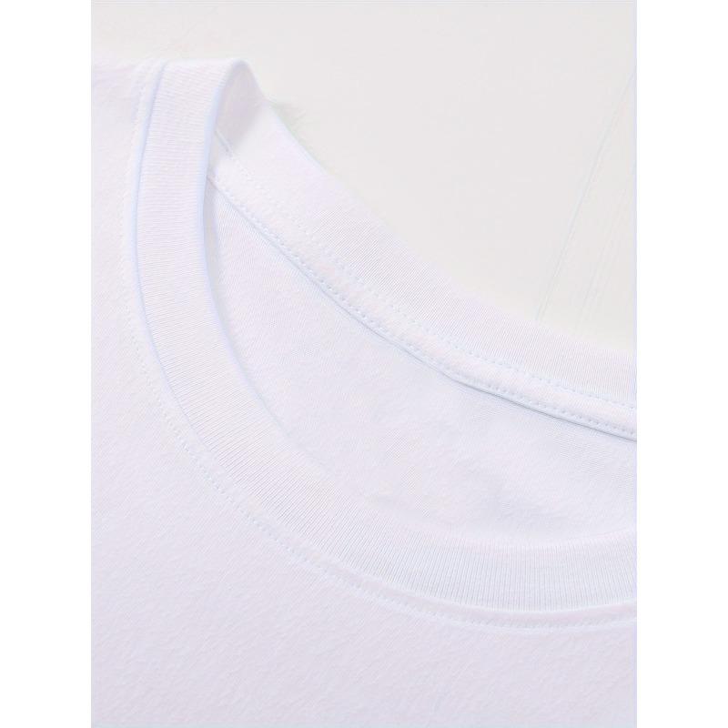 Женская белая полиэстеровая футболка европейского размера с принтом в виде розовой звезды - Повседневная, удобная и универсальная для дома