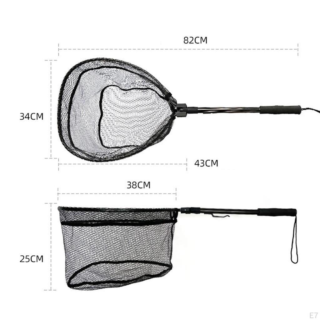 Fishing Net Accessories Foldable Handle Fishes Catching Releasing Landing for Minnow