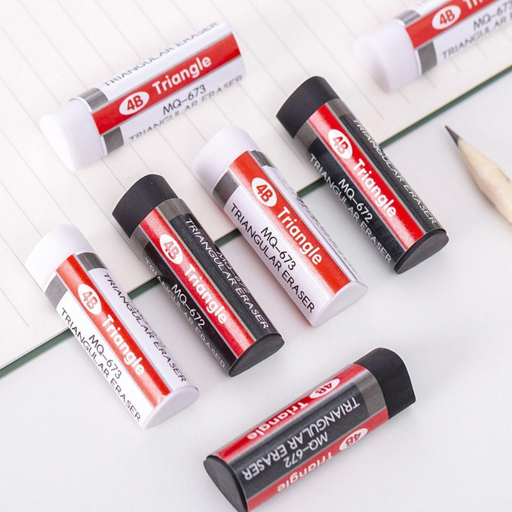 Black White 4B Erasers Sketching Art Pencil Eraser School Supplies Triangular Eraser  Stationery