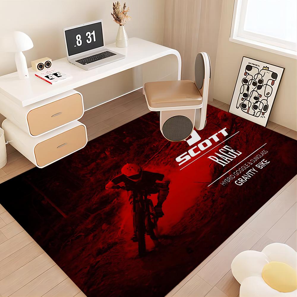 S-Scott Bike Logo Bathroom Mat Non-Slip Laundry Room Mat Laundry Decor Balcony Child Living Room Toilet Rug