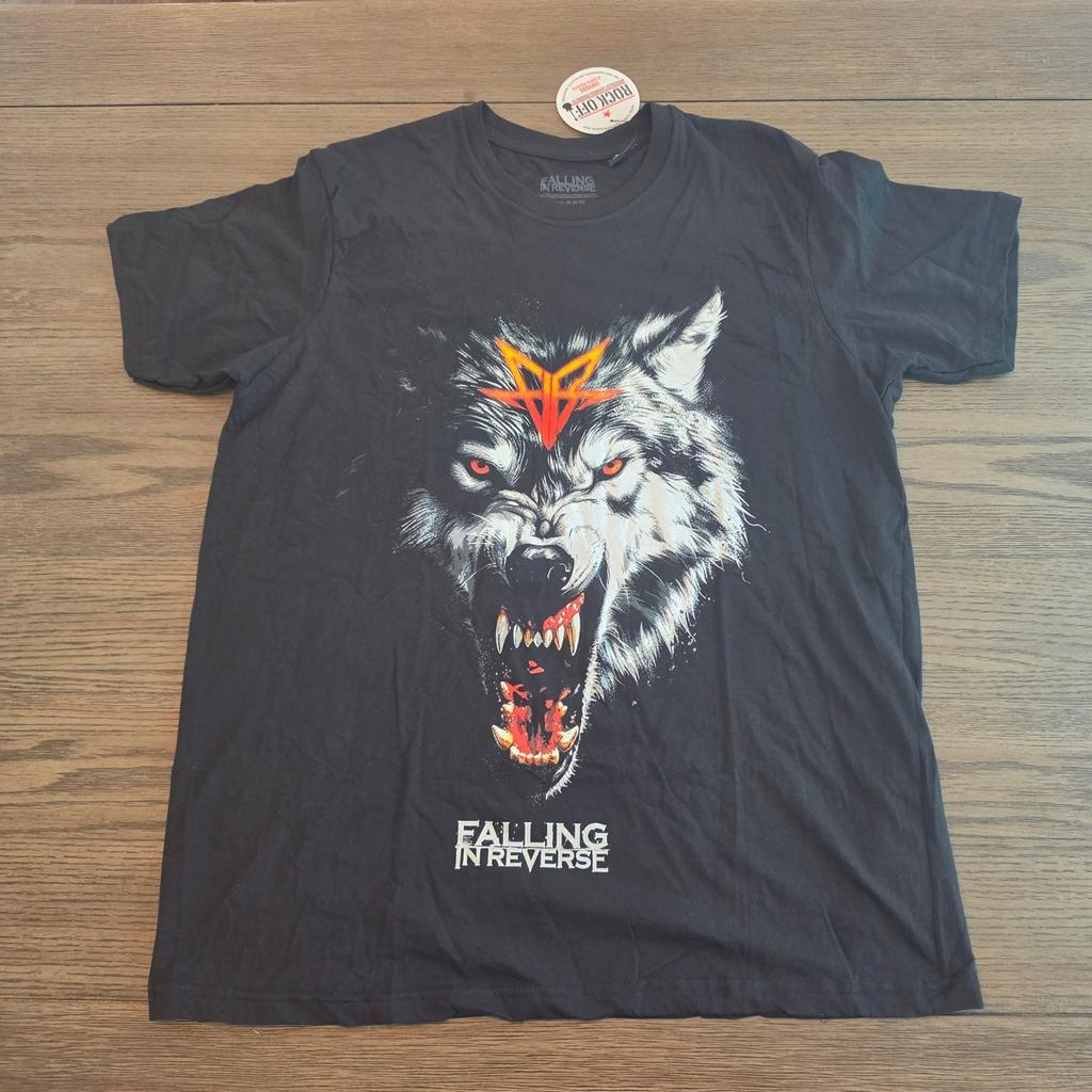 Falling In Reverse Wolf Pentagram Graphic T-Shirt Black XL NWT Licensed Band Tee Unisex T-Shirt