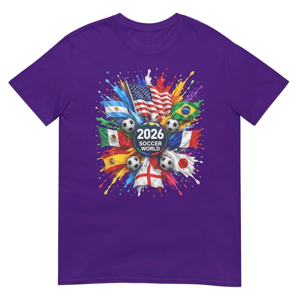 2026 Soccer World Usa Flag Burst Fan Tee TShirt