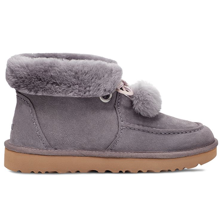 UGG Теплые и прочные женские ботинки Kyrina Bow Pom из овчины, зимние ботинки, цвет фиолетовый и серый 1125390-SHA