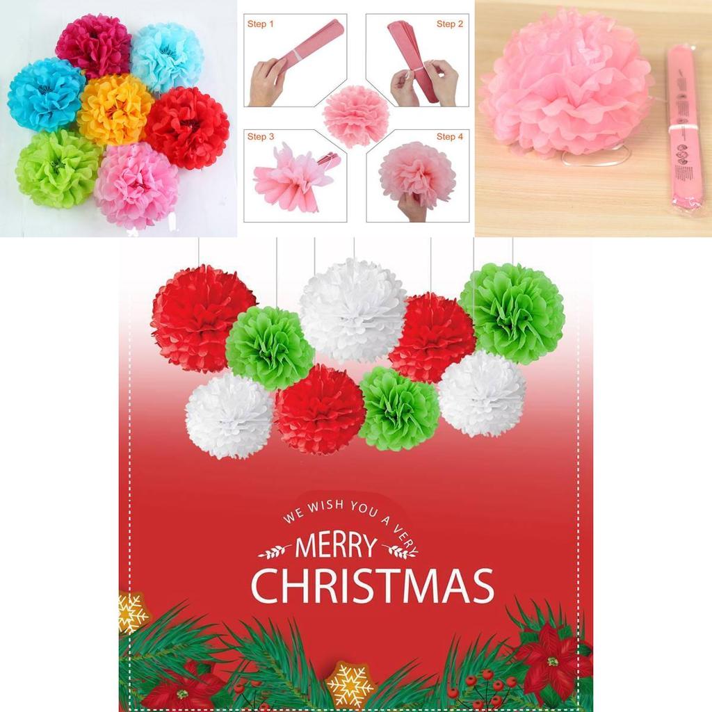 Очаровательные 9 шт. 8'' 10'' Помпоны из папиросной бумаги для стильного декора детской комнаты и праздников