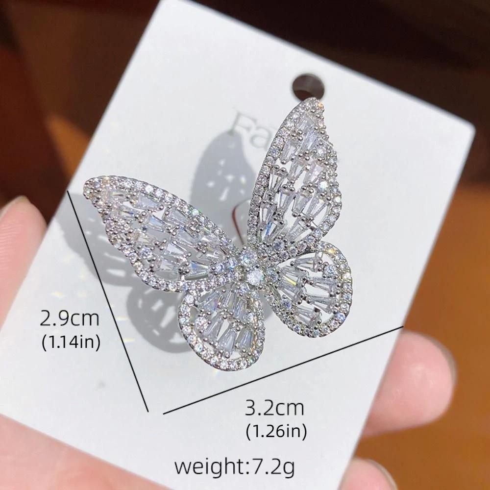 Forest Style Dreamlike Butterfly Ring Shiny Opening Ring Butterfly Engagement Rings Women Men