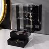 Большая акриловая шкатулка для украшений, подставка для колец, ожерелий, прозрачные коробки для хранения, портативные органайзеры для ювелирных изделий для женщин