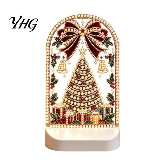 Visual Layering Light Fixtures Christmas Pearl Ornaments for Holiday Home Decor, Acrylic LED Decorative Gifts Friends Lamp with Soft Glow Bedroom