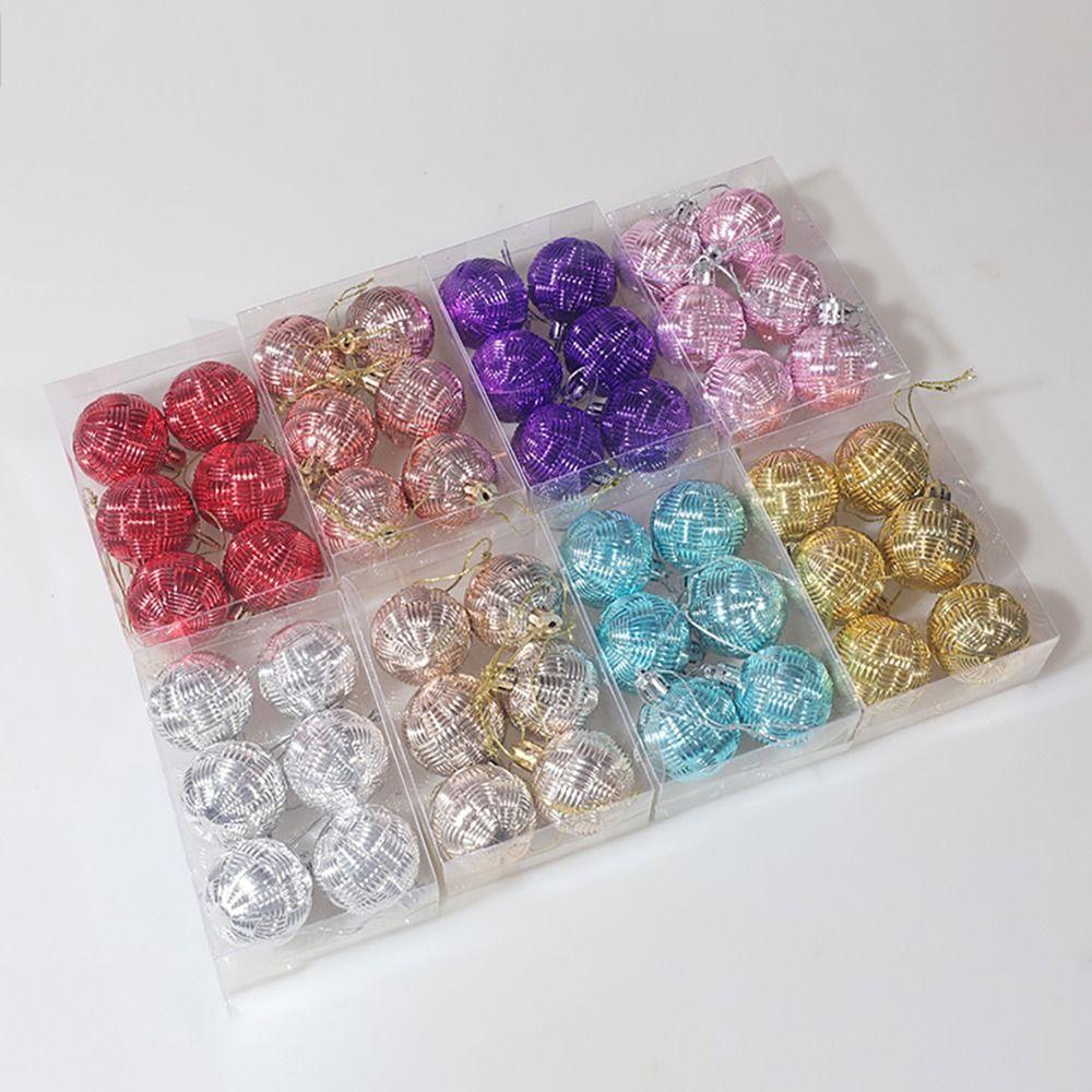 6шт вечерние украшения елочные украшения пластиковые рождественские висячие шары красочные рождественские декоративные шары