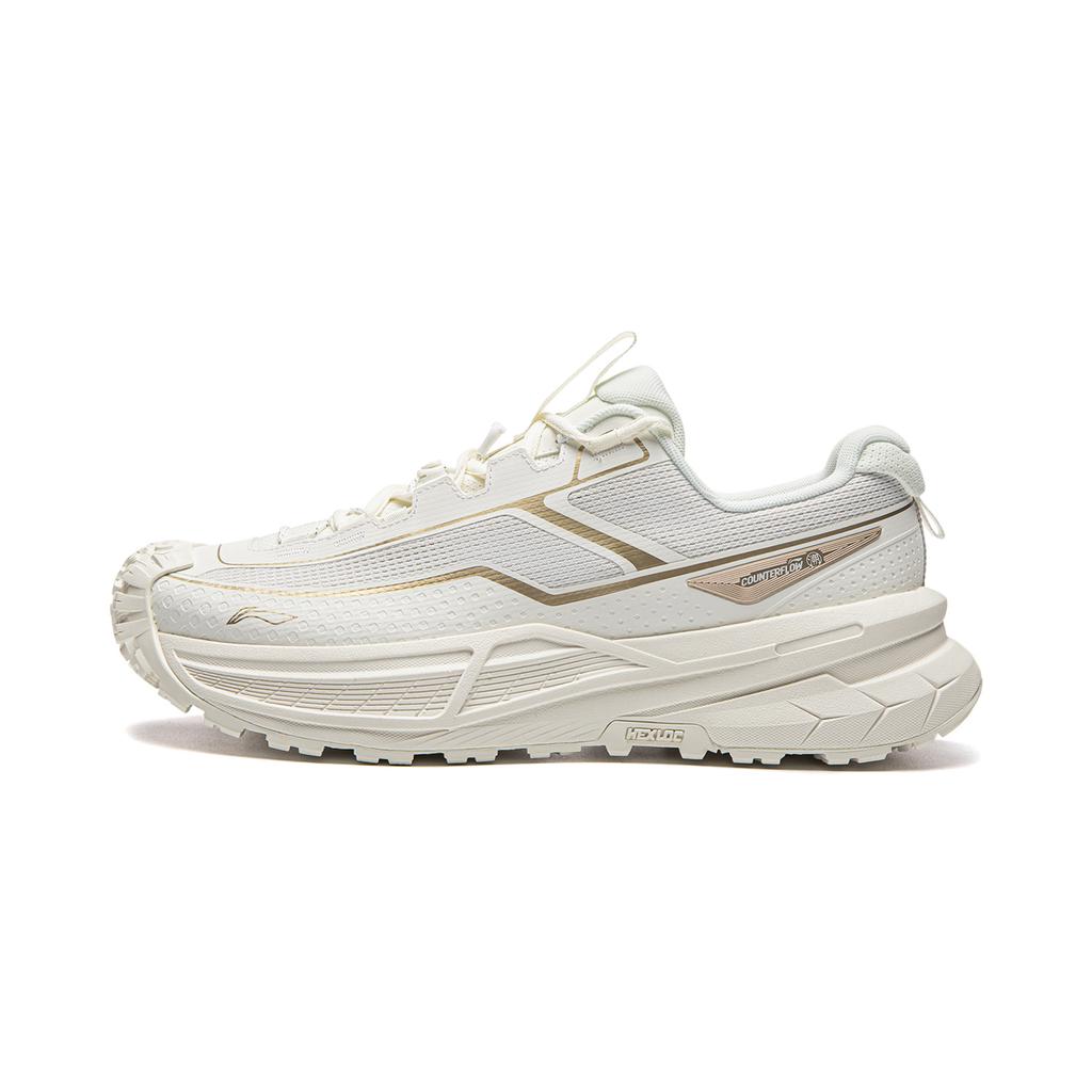 Li Ning Outdoor CF Tracing, Xingchuan 2 Mountaineering Hiking Shoes Unisex Champagne White/Chalk Gray AHTW083-2