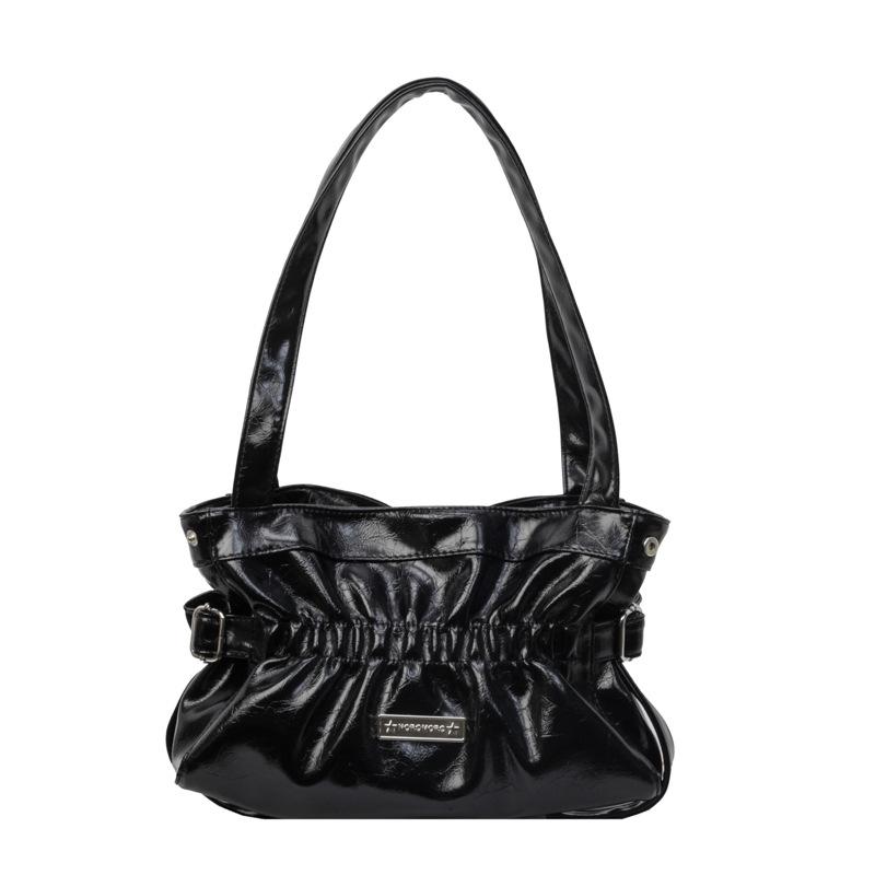 Повседневная универсальная нишевая сумка-плиссе женская 2025 новая модная на плечо под мышку сумка-тоут для通勤 сумка-ведро