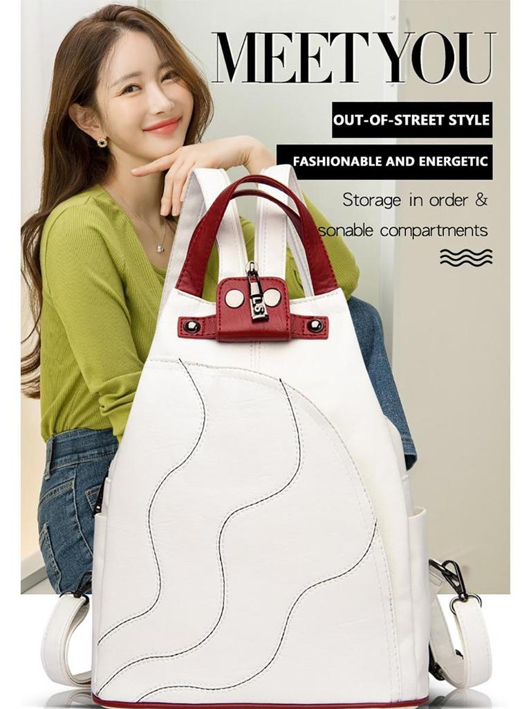 Высококачественный лоскутный рюкзак из мягкой кожи, модные школьные сумки для девочек, 2023, многофункциональные сумки, женские рюкзаки, Sac a Main