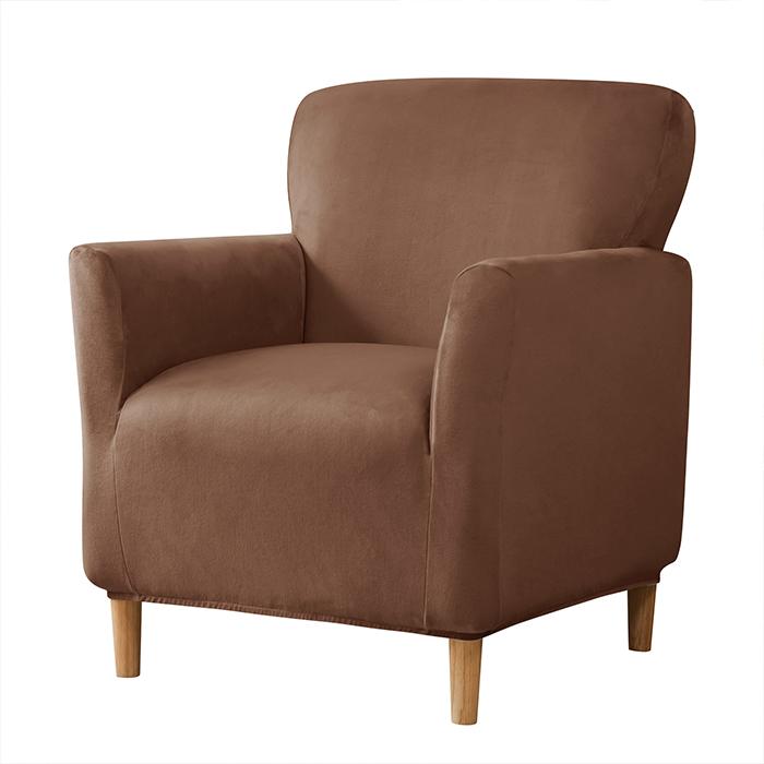 Cover For Small Armchair S, Velvet, Brown