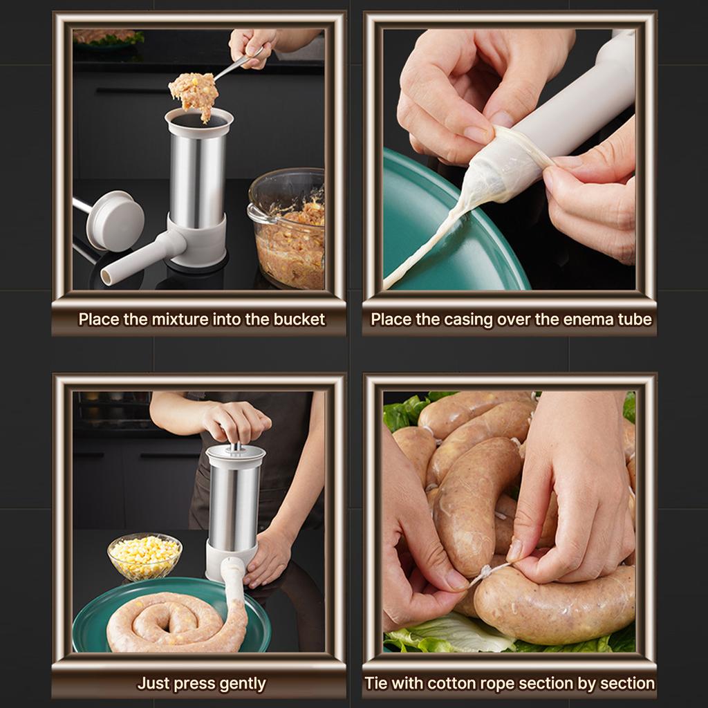 3.3Lbs колбасный шприц из нержавеющей стали вертикальный мясной наполнитель без источника питания ручной пресс самодельный