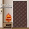 Winter Insulated Cotton Door Curtain Thickened Magnetic Home Windproof Thermal Partition Curtain No Drilling Soundproof Self-Adhesive