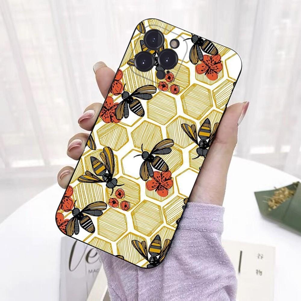 Чехол для телефона с принтом 'Пчелы' для iPhone 15 6 7 8 Plus 11 12 13 14 Pro SE 2020 MAX Mini X XS XR Задняя крышка Funda