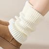 Women's Leg Warmer, White Knitted Warm Calf Socks, Suitable for Autumn and Winter