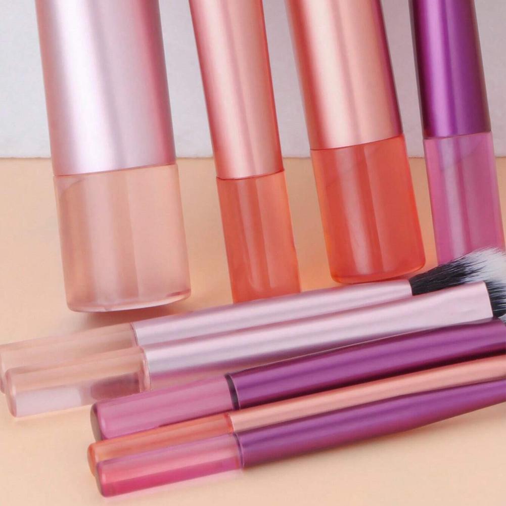 Набор мини-кистей для макияжа 10 цветов - Профессиональные инструменты размером с ладонь, Портативные для путешествий, Решают проблемы громоздкого хранения и переноски