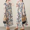 New Literary Retro Large Size Loose Thin Short-sleeved Long Dress Female