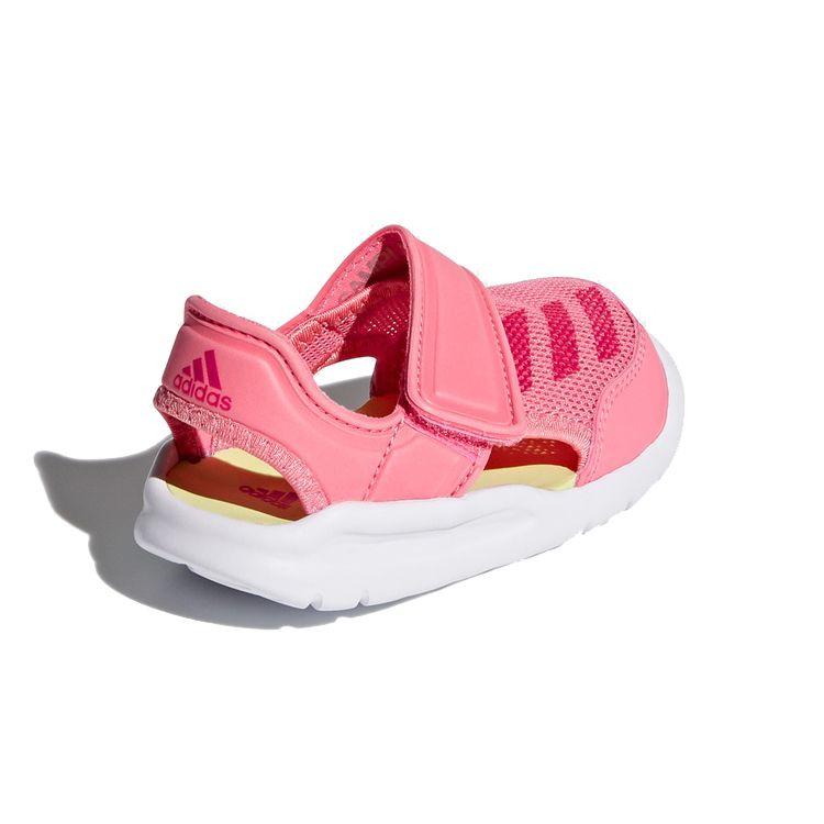Adidas Fortaswim Space Leather Casual Sandals Baby Footwear Pink White AC8299
