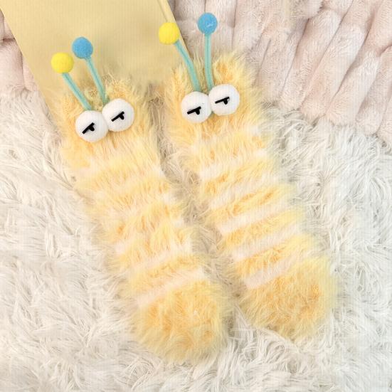 Funny Fuzzy Socks Cute Cartoon Fluffy Slipper Socks Women Men Warm Plush Crew Socks for Indoor Wear Sleep Holidays Birthdays Gift