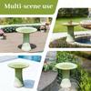 Handmade Ceramic Bird Bath, Floral Relief Bowl, diameter 43cm Height 45cm, Gradient Green High-Gloss Glaze, Frost-Resistant & Weatherproof for Garden