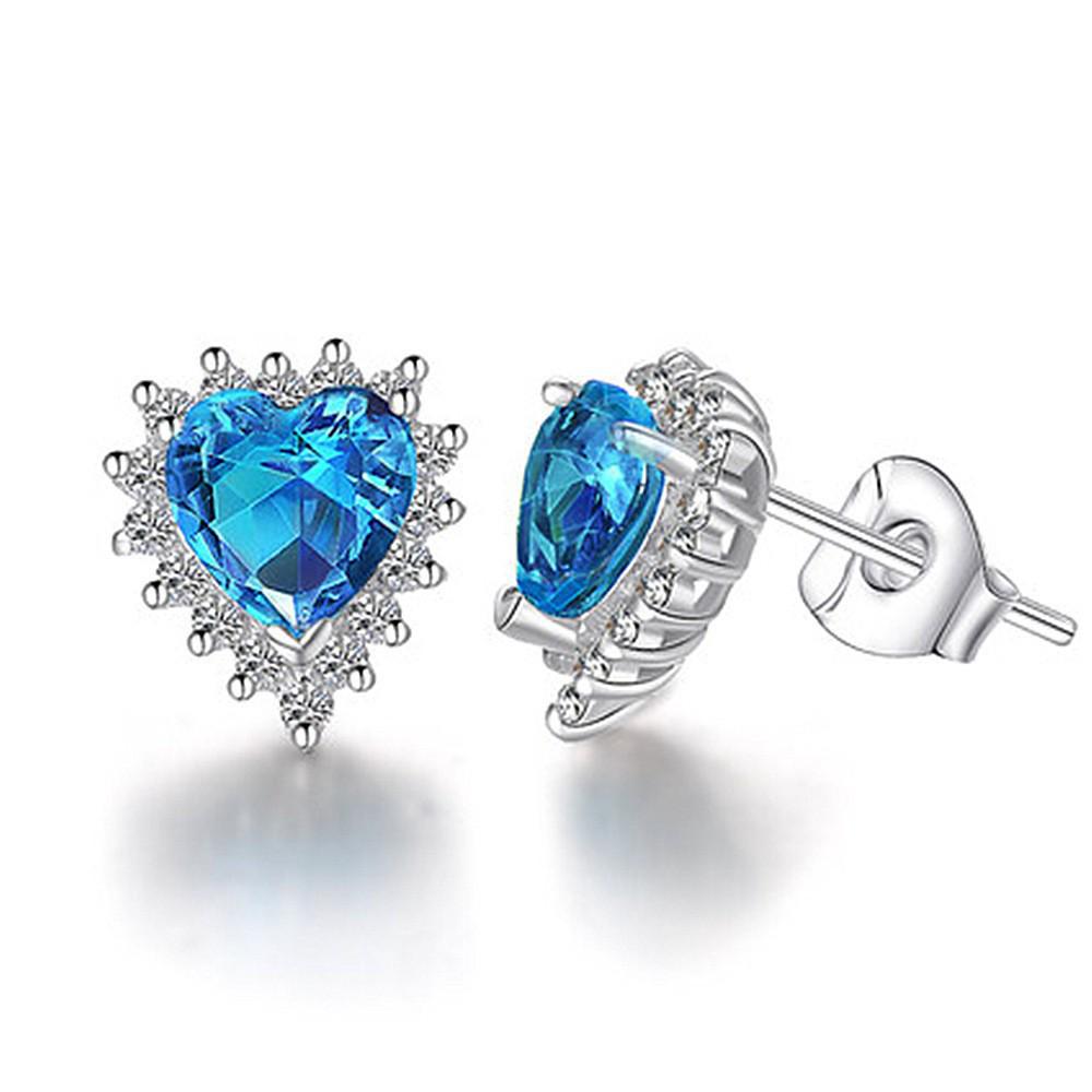 Серьги-гвоздики из стерлингового серебра S925 с цирконами, шесть крапанов, для женщин